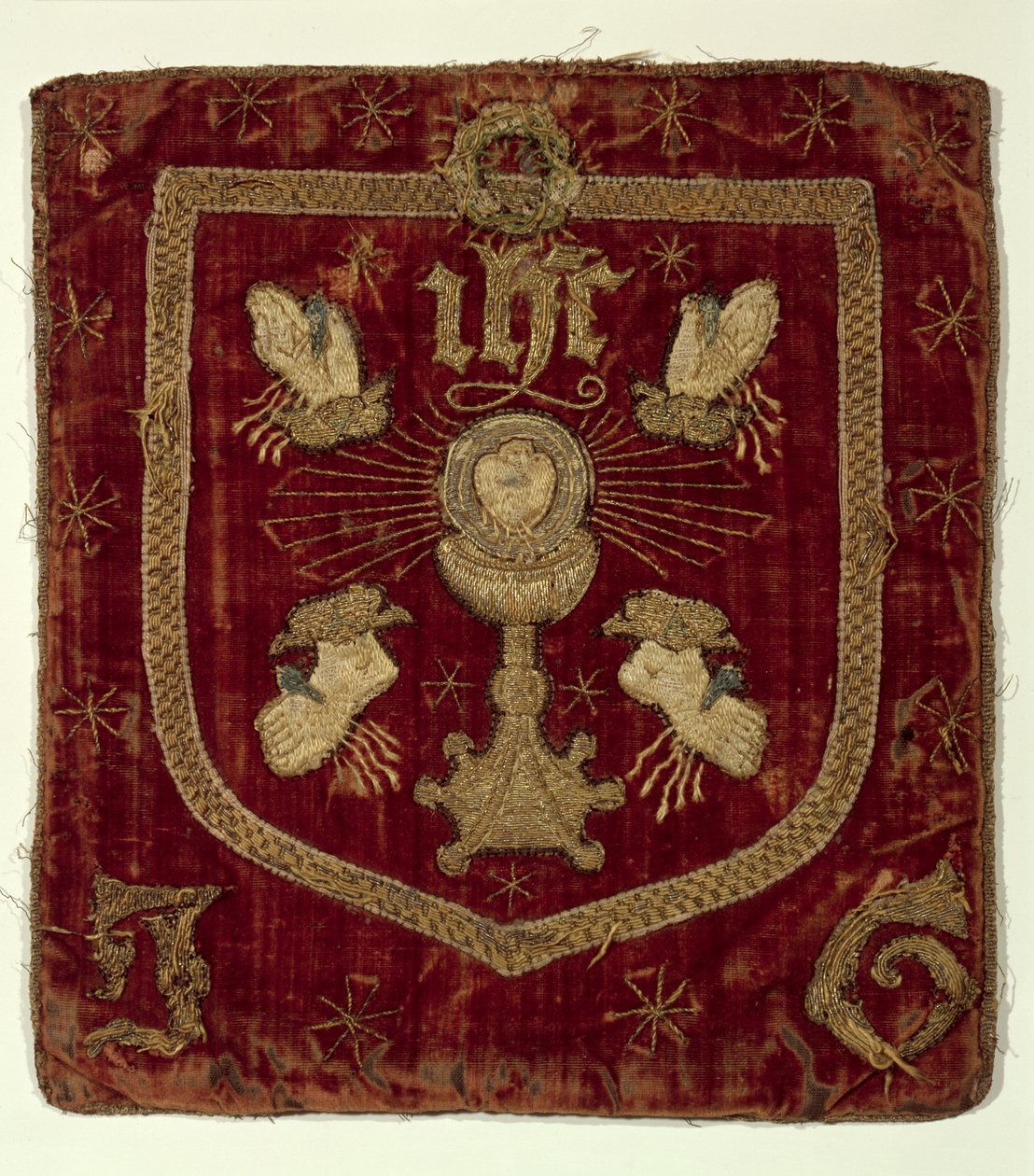 Abzeichen der fünf Wunden Christi (bestickter Stoff) von English School