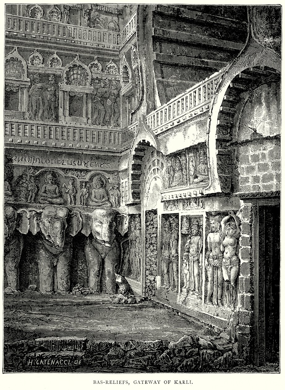 Basreliefs, Tor von Karli (Gravur) von English School