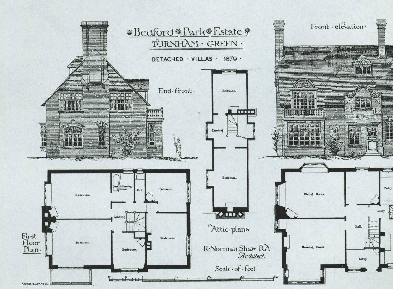 Bedford Park Estate, Turnham Green, aus The Building News, 1879 von English School