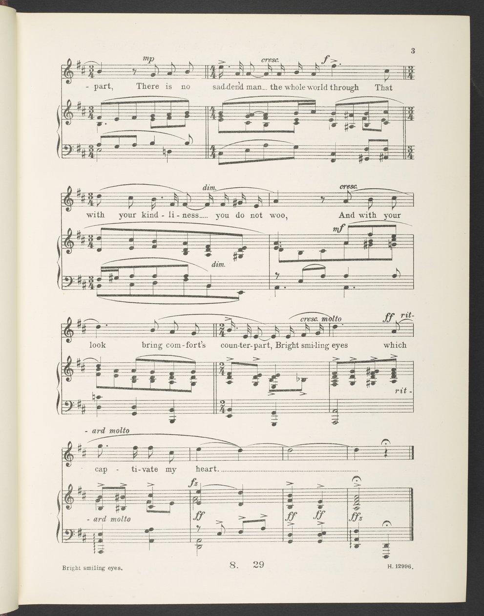 Helle lächelnde Augen. Rondeau (Lied) Die Worte aus dem Französischen von Christine de Pisan von Gilbert Pass, von Gilbert A. Alcock von English School