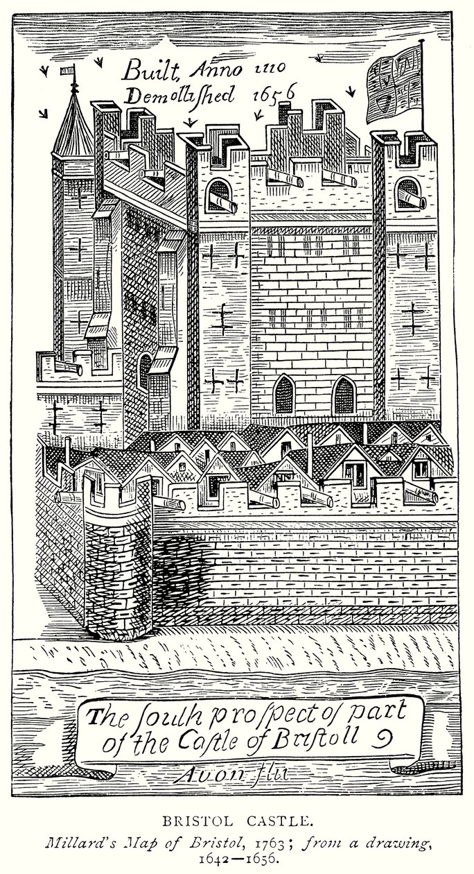 Bristol Castle (Gravur) von English School