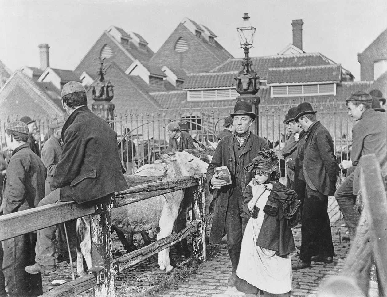 Britischer Dorfrindermarkt, viktorianisch, 19. Jahrhundert von English School