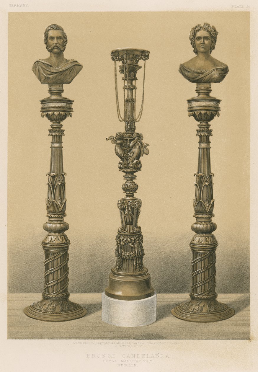 Bronzekandelaber, Königliche Manufaktur, Berlin von English School