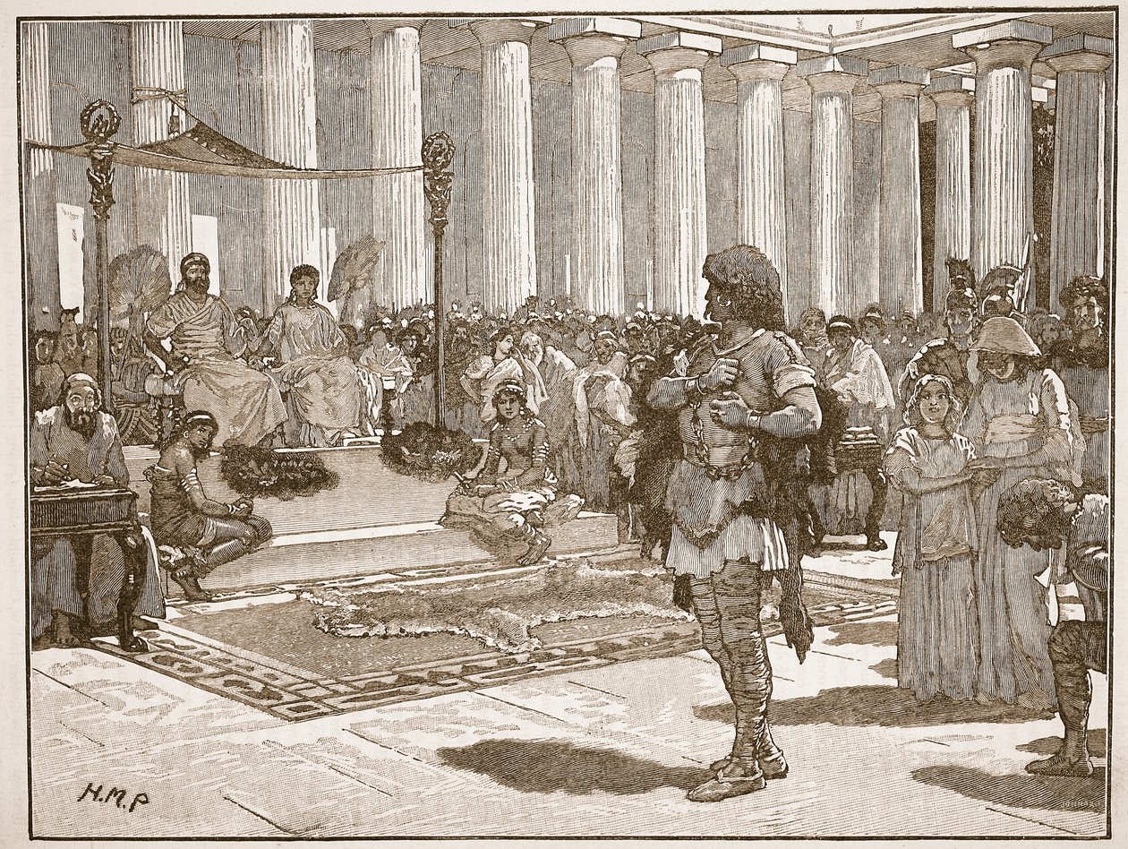 Caractacus vor Claudius, Illustration aus Cassells Illustrierter Geschichte Englands von English School