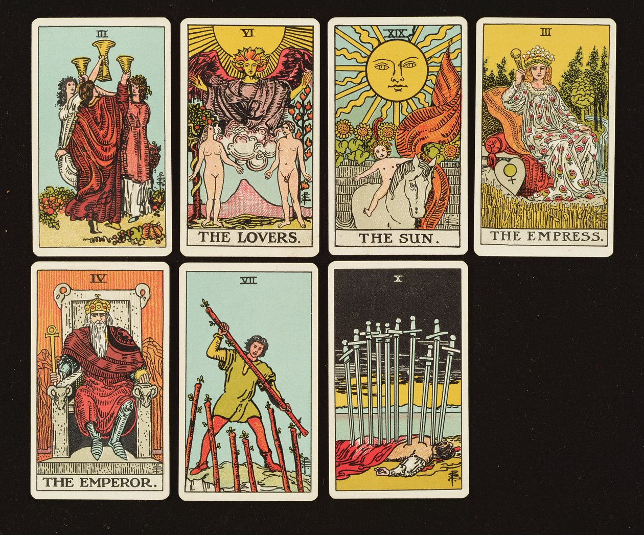 Karten aus einem Tarot-Set, ca. 1809 von English School
