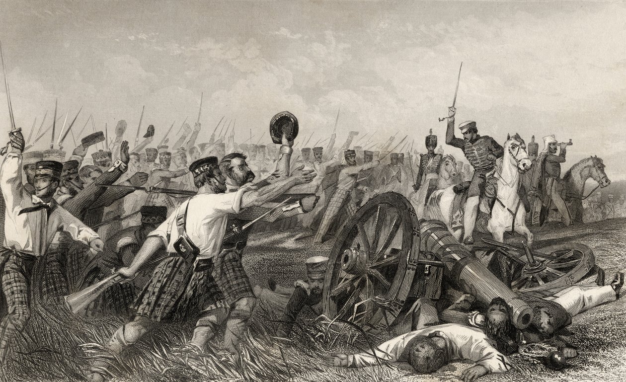 Angriff der Highlander vor Cawnpore unter General Havelock, aus 