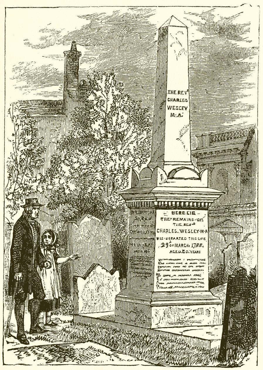 Charles Wesley, Grabstein von English School