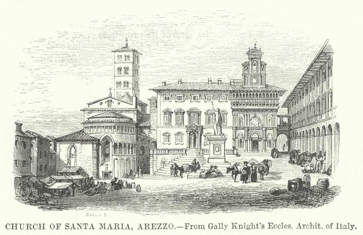 Kirche Santa Maria, Arezzo (Gravur) von English School