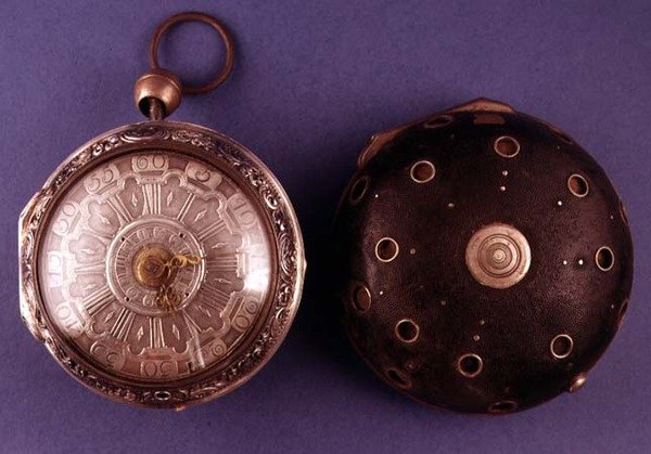 Kutschenuhr mit Wecker und Repetierer, von Cabrier aus London, ca. 1775 von English School