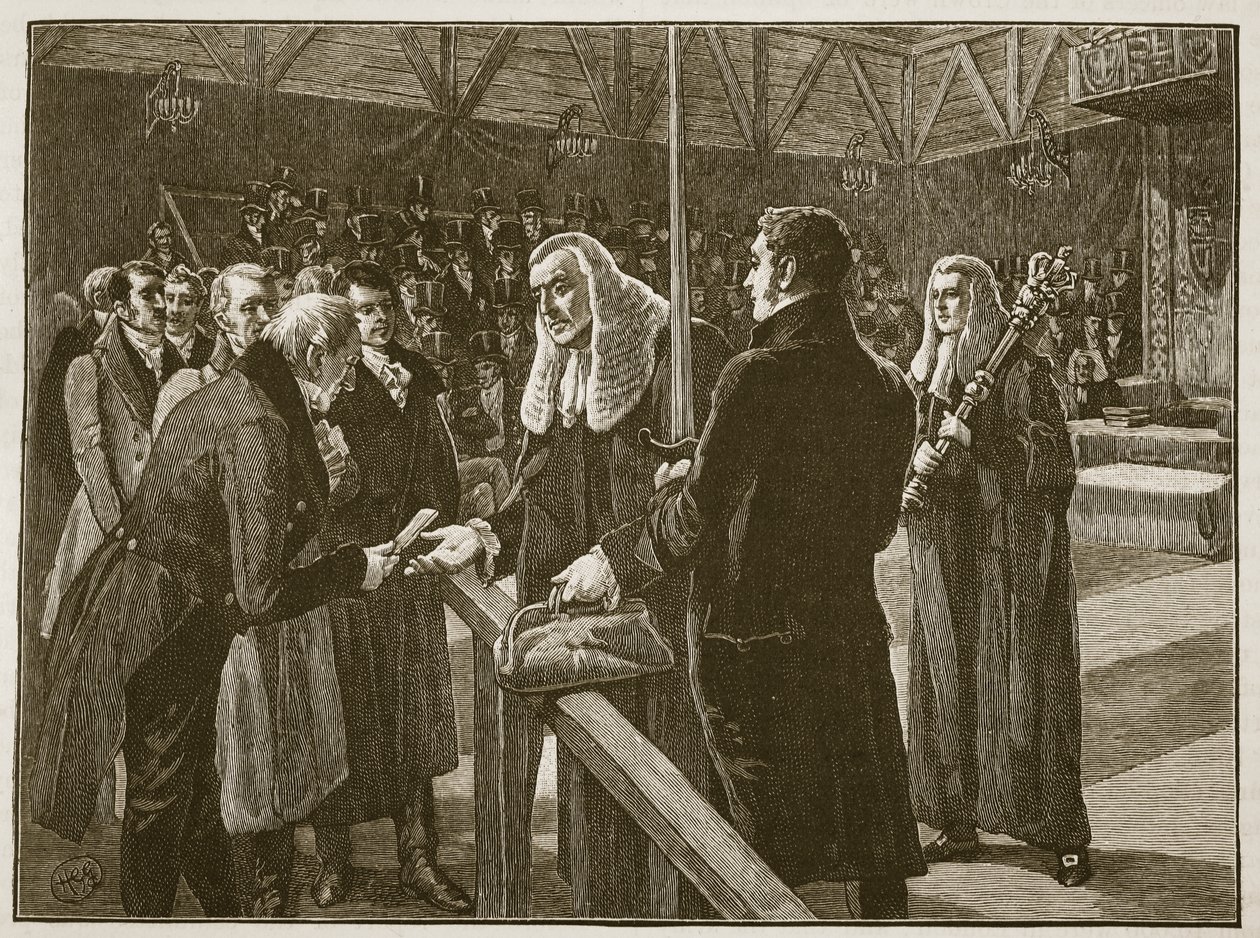 Konferenz zwischen den Häusern des Parlaments, 1835, Illustration aus Cassells Illustrierter Geschichte Englands von English School