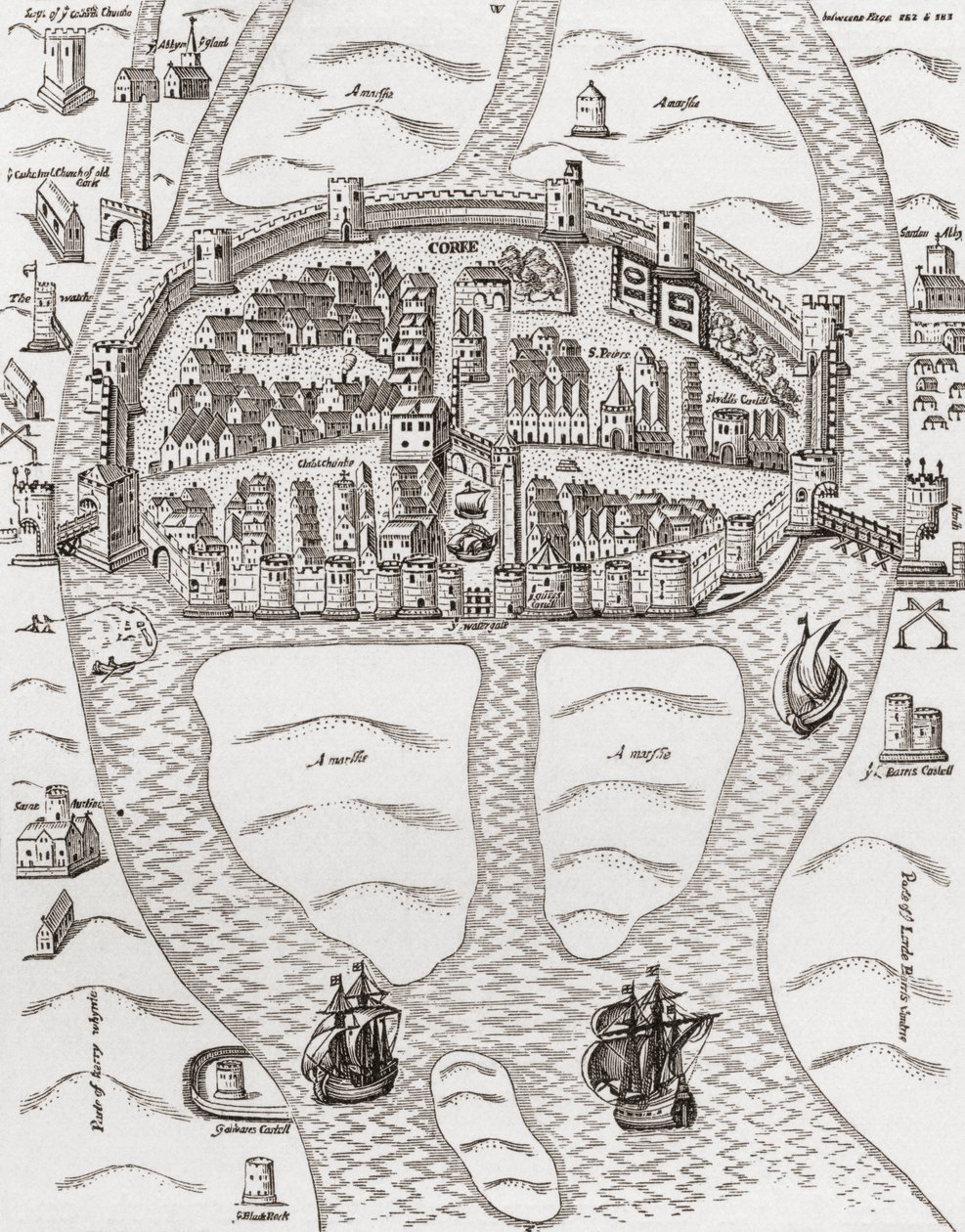 Cork, County Cork, Irland im Jahr 1633, aus 