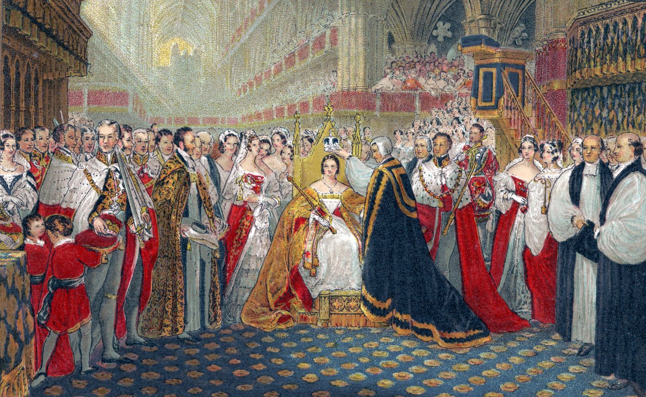 Krönung von Königin Victoria im Jahr 1837 von English School