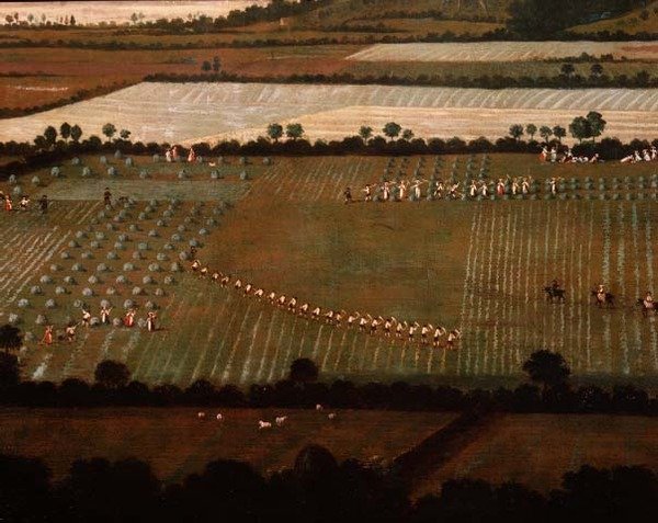 Landschaft um Dixton Manor, ca. 1725 (Detail) von English School