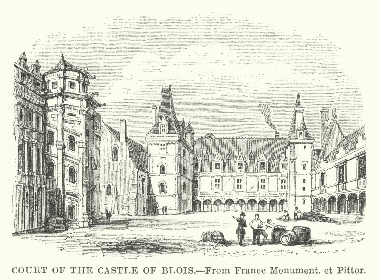 Hof des Schlosses von Blois (Gravur) von English School