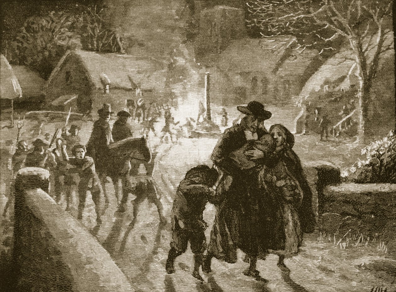 Covenanters vertreiben einen episkopalen Geistlichen, Illustration aus Cassells Illustrierter Geschichte Englands von English School