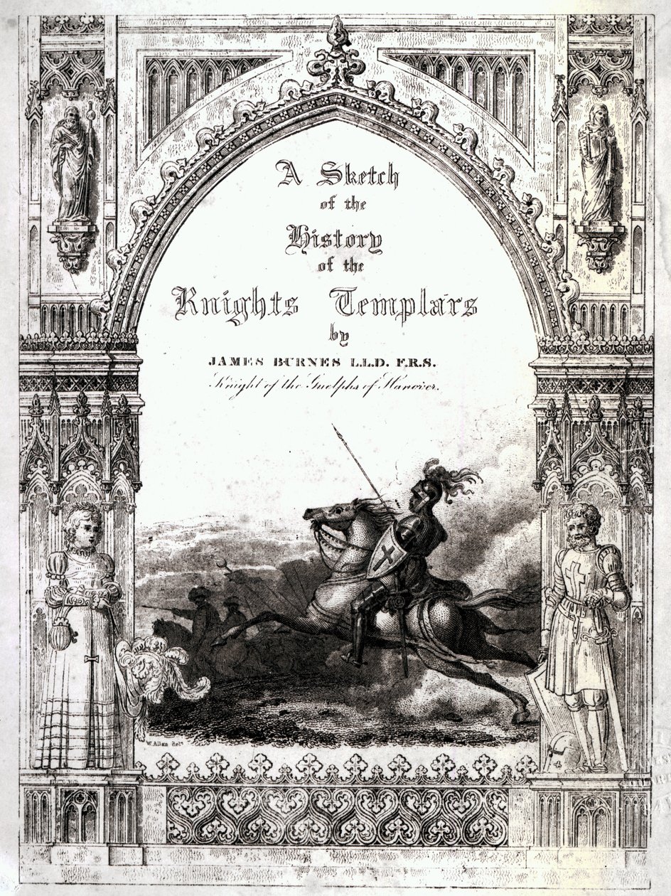 Umschlag von Eine Skizze der Geschichte der Tempelritter, von James Burnes von English School