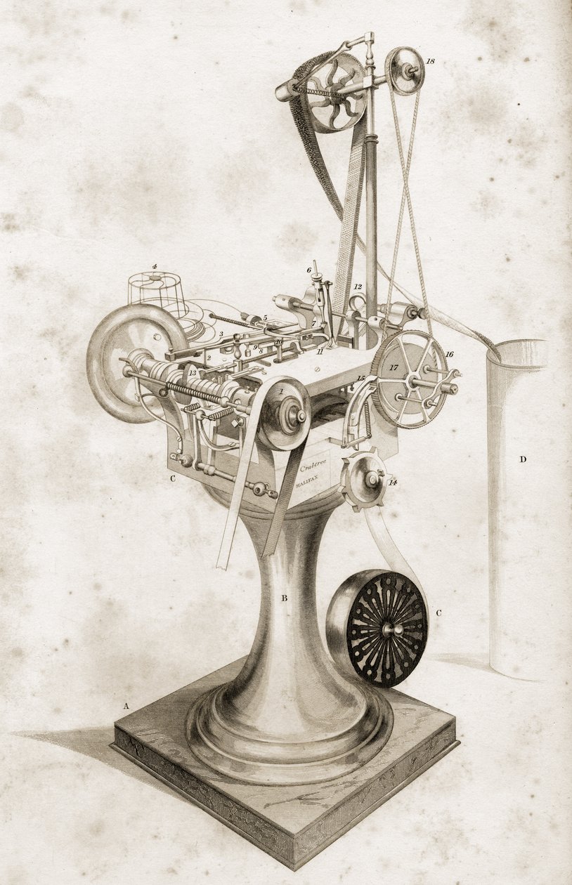 Crabtrees Kartensetzmaschine, ausgestellt auf der Großen Ausstellung 1851 von English School