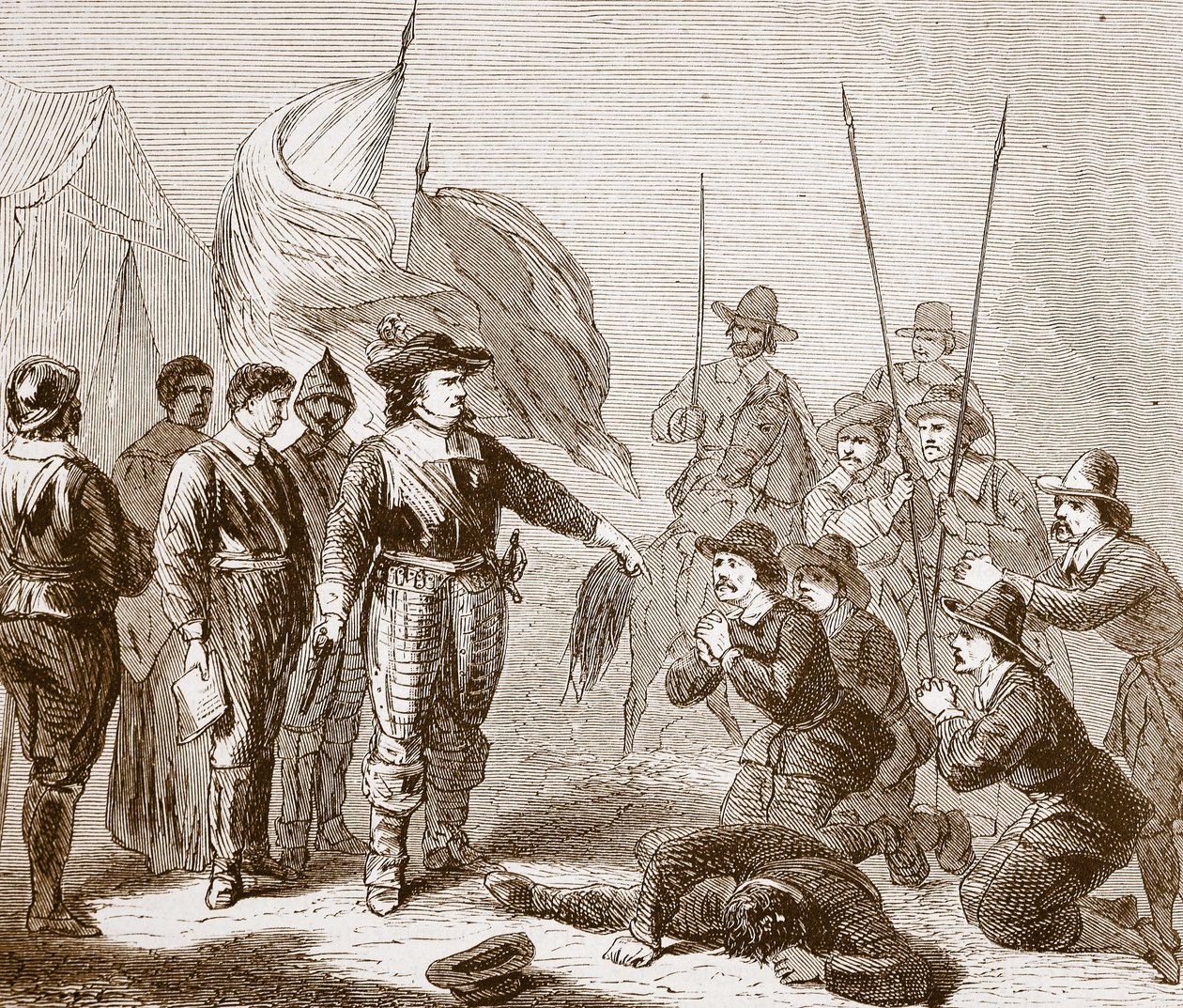 Cromwell unterdrückt die Meuterei in der Armee, 1649 von English School