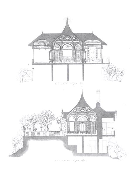Querschnitte des Sommerhauses des Buckingham Palace, aus 