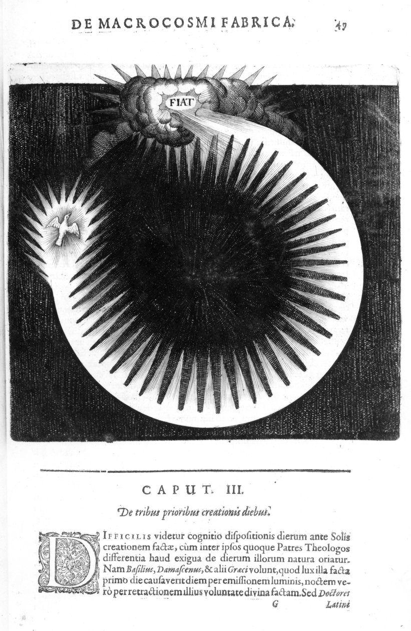 De tribus prioribus creationis diebus, aus Robert Fludds Utriusque Cosmi Historia, 1617-19 von English School