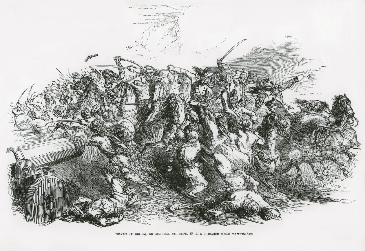Tod von Brigadegeneral Cureton im Gefecht bei Ramnugger von English School