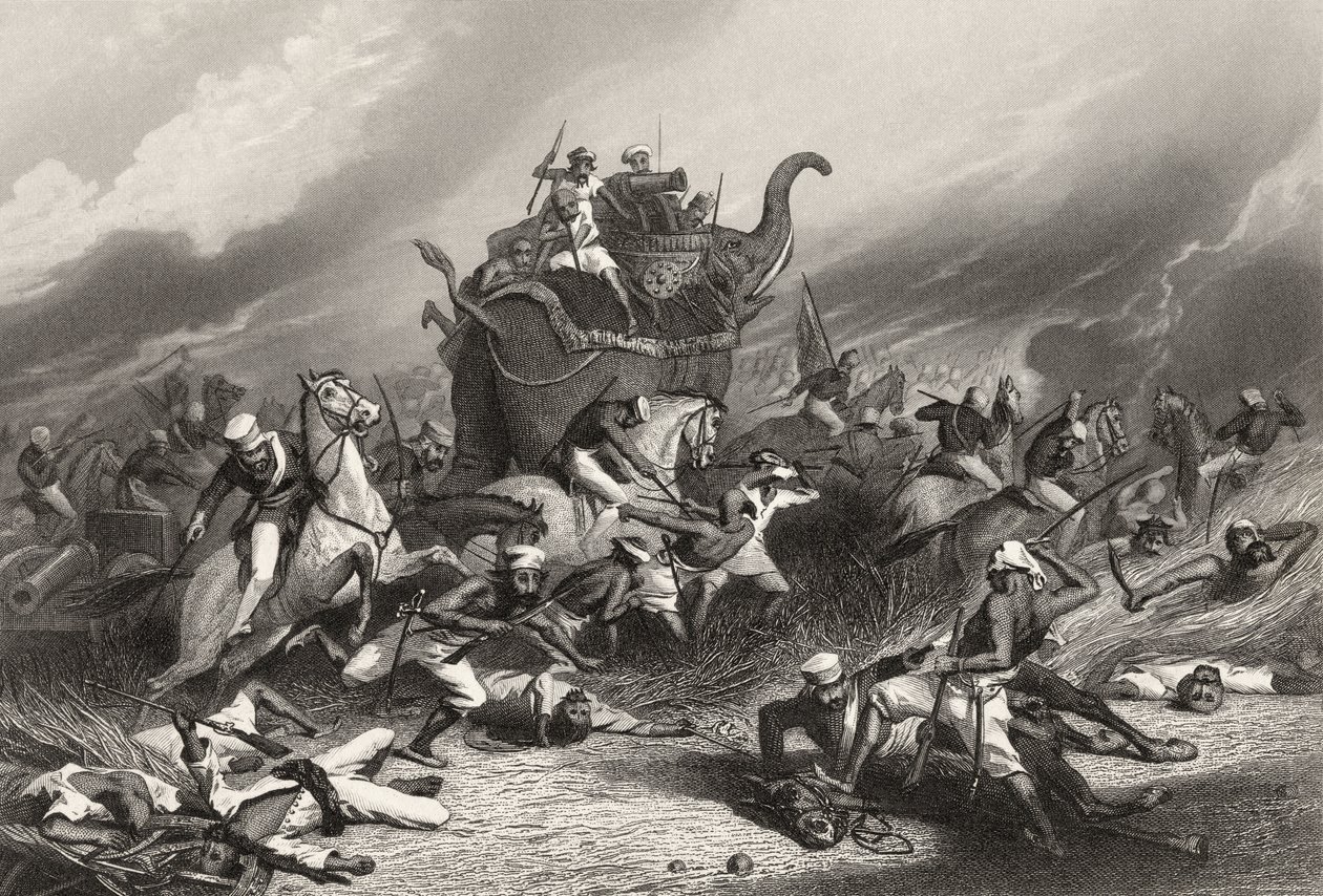 Niederlage der Peishwa-Armee vor Jhansi durch General Rose am 1. April 1858, aus 