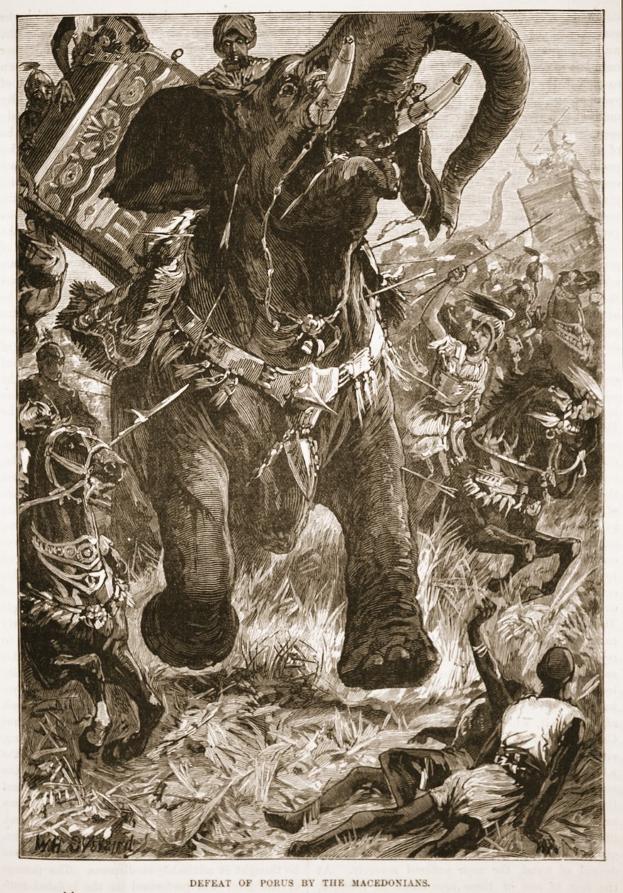 Niederlage des Porus durch die Makedonier von English School
