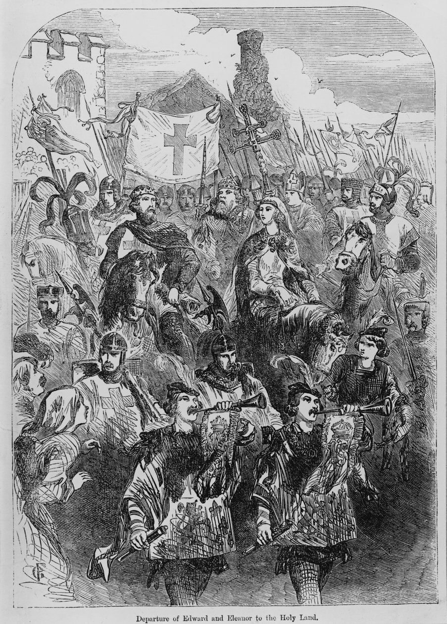 Abreise von Edward I (1239-1307) und Eleonore von Kastilien (1246-90) ins Heilige Land von English School