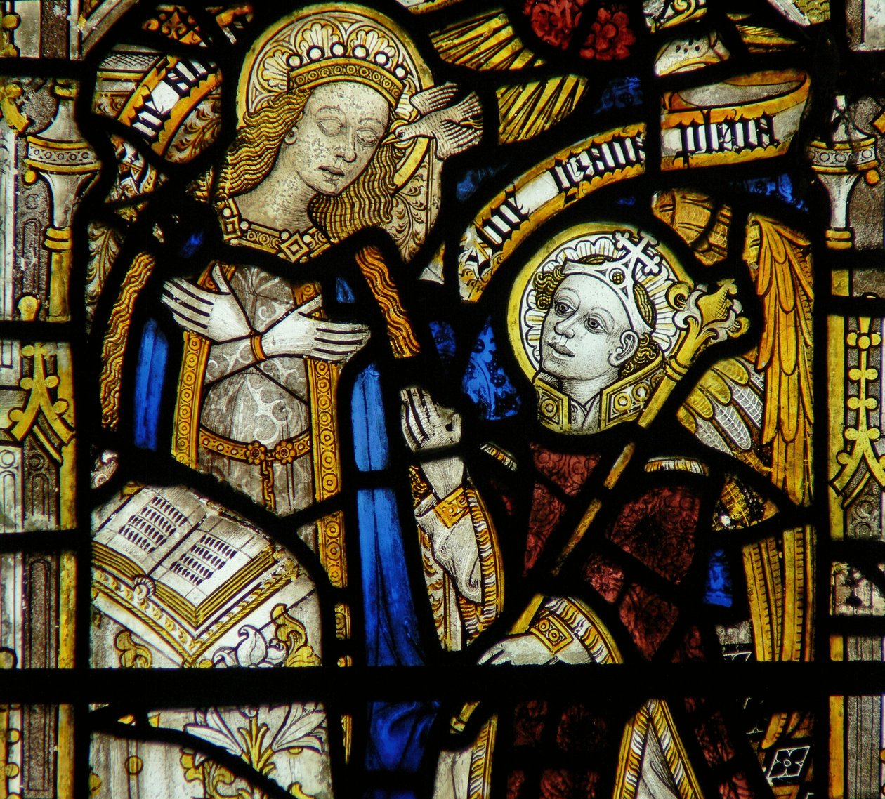 Detail eines Fensters, das die Verkündigung darstellt (Detail) von English School