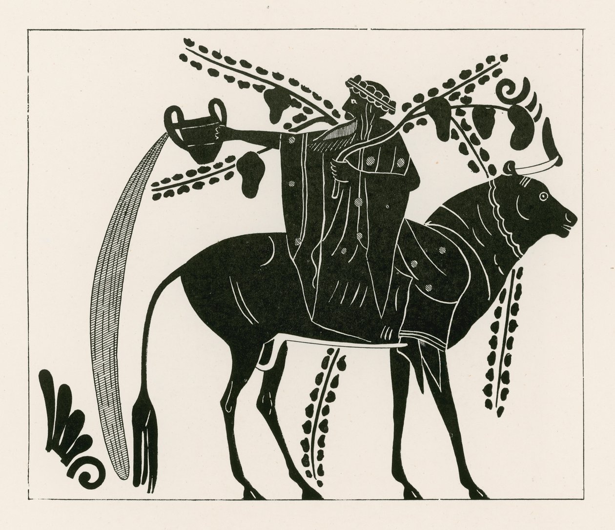 Dionysos reitet auf einem Stier von English School