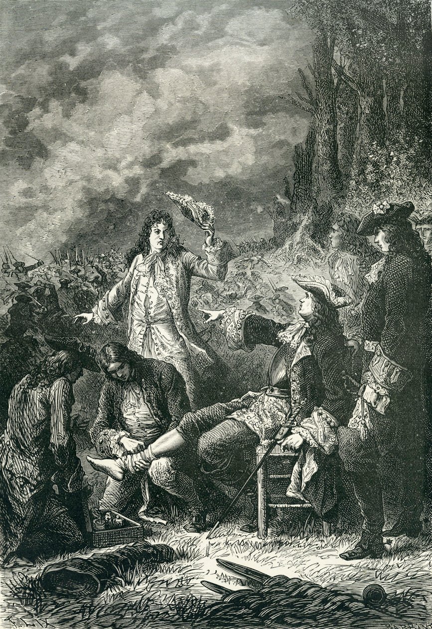 Edward Villiers verwundet in der Schlacht von Newbury von English School