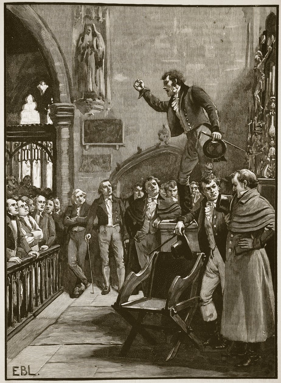 Wahlversammlung in Irland, 1825, Illustration aus Cassells Illustrierter Geschichte Englands von English School