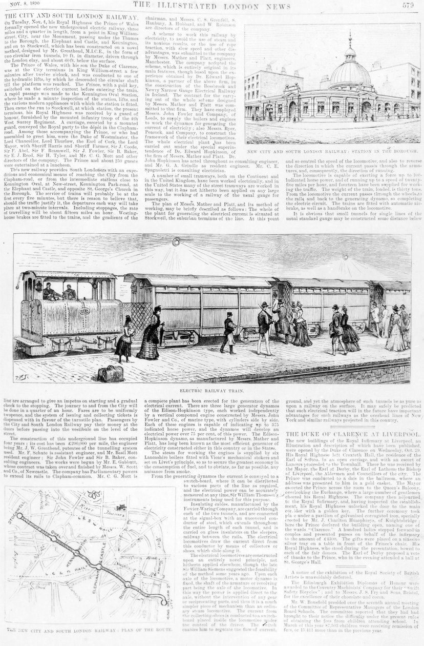 Elektrische Straßenbahn, 1890 von English School