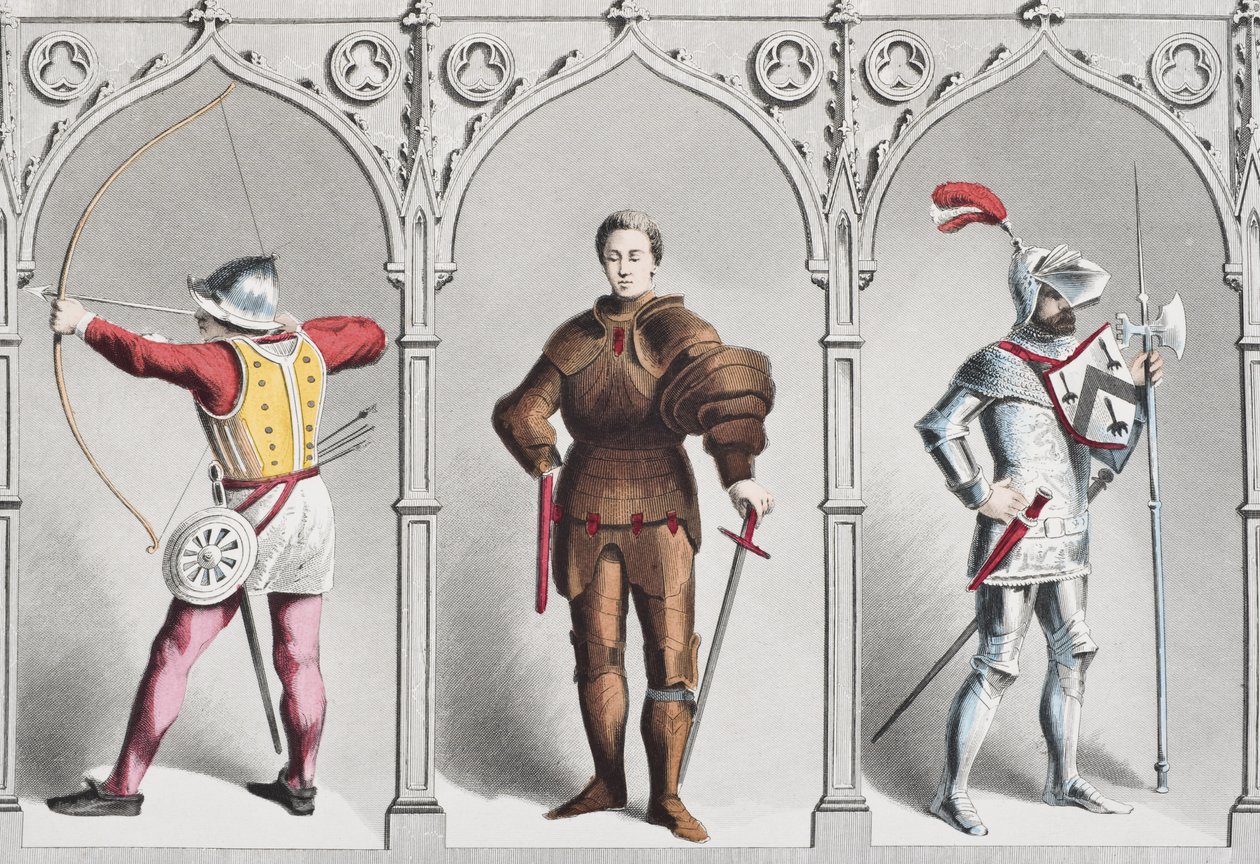 Englische Militäruniformen Mitte des 15. Jahrhunderts, aus 