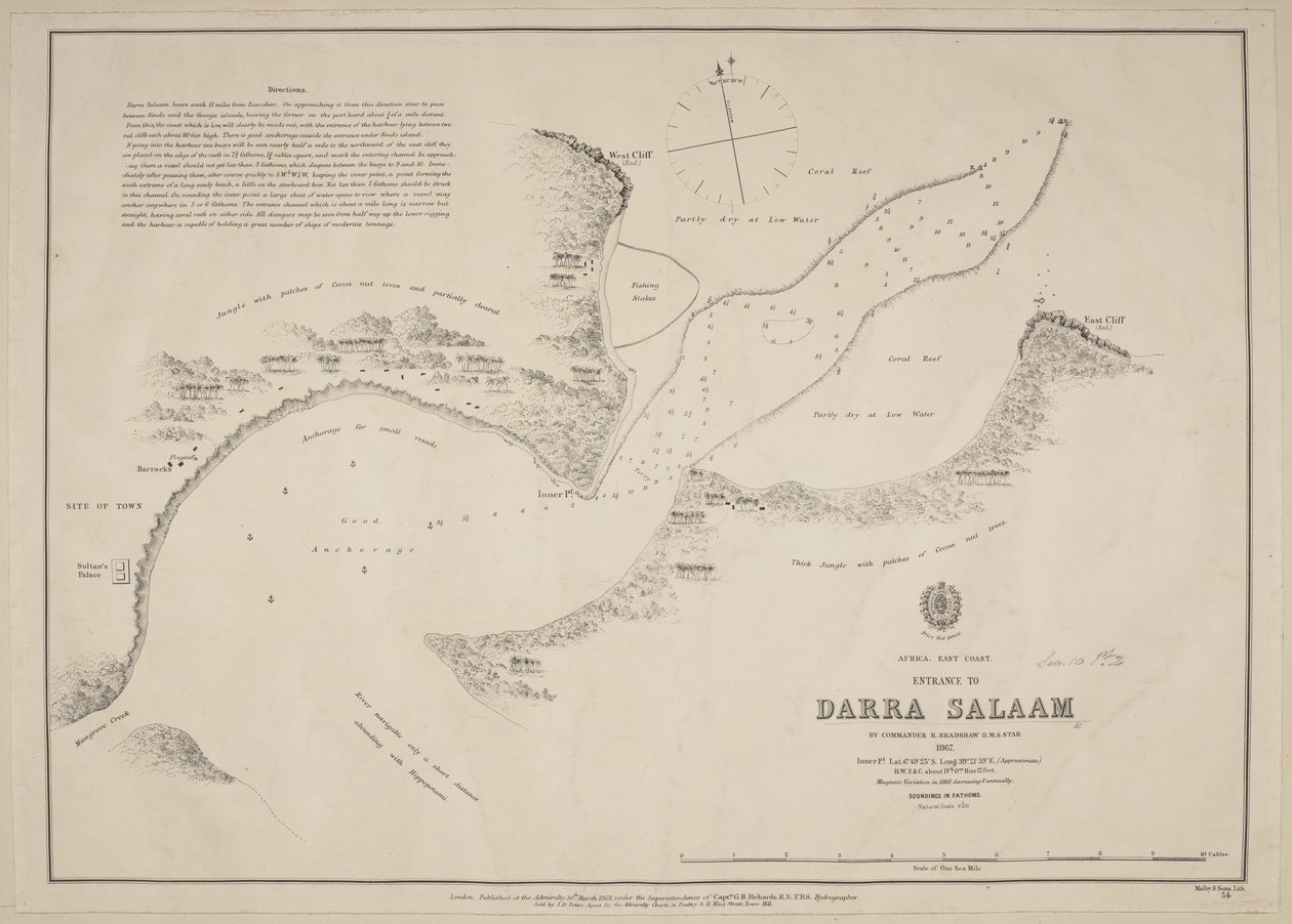 Eingang zu Darra Salaam, von Kommandant R. Bradshaw, HMS Star von English School