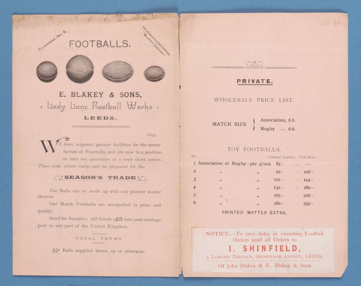 Ausrüstungskatalog von E. Blakey & Sons, 1895 von English School
