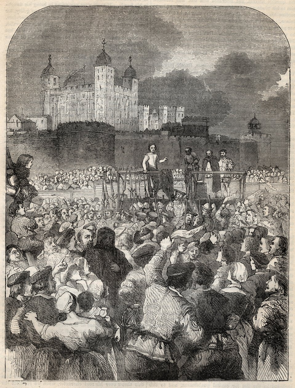 Hinrichtung des Herzogs von Northumberland auf dem Tower Hill - 1553 (John Dudley) von English School