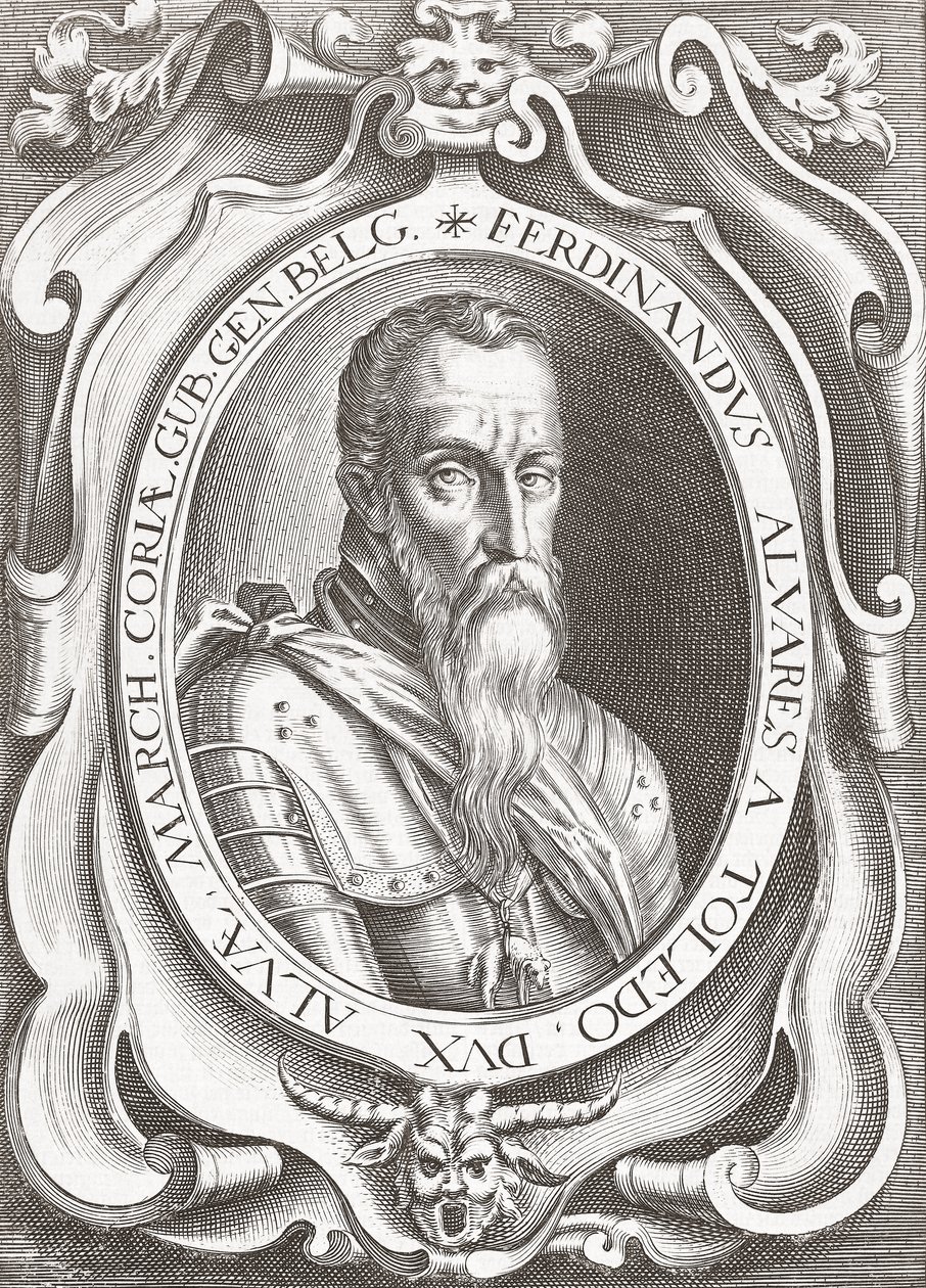 Fernando Álvarez de Toledo y Pimentel, 3. Herzog von Alba (Gravur) von English School