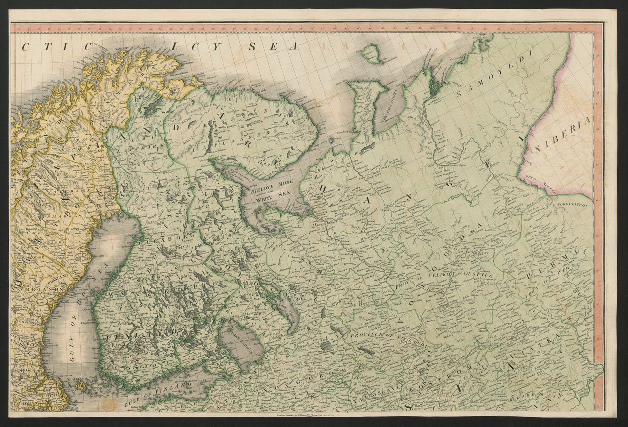 Finnland und Russland, aus Europa, beschreibt alle Änderungen des Territoriums, zusammen mit ihren Abweichungen in den Grenzlinien seiner verschiedenen Reiche und Staaten, vereinbart und bestätigt durch den definitiven Vertrag von Paris, 20. Nov. 1815, ver von English School
