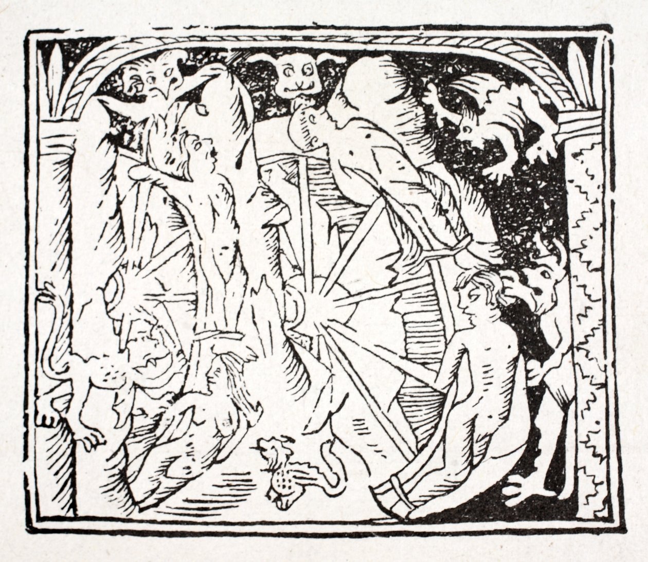 Erstes: Lazarus, was er in der Hölle gesehen hat - Räder wie Windmühlen auf einem Berg, die sich ständig drehen und die Stolzen halten von English School