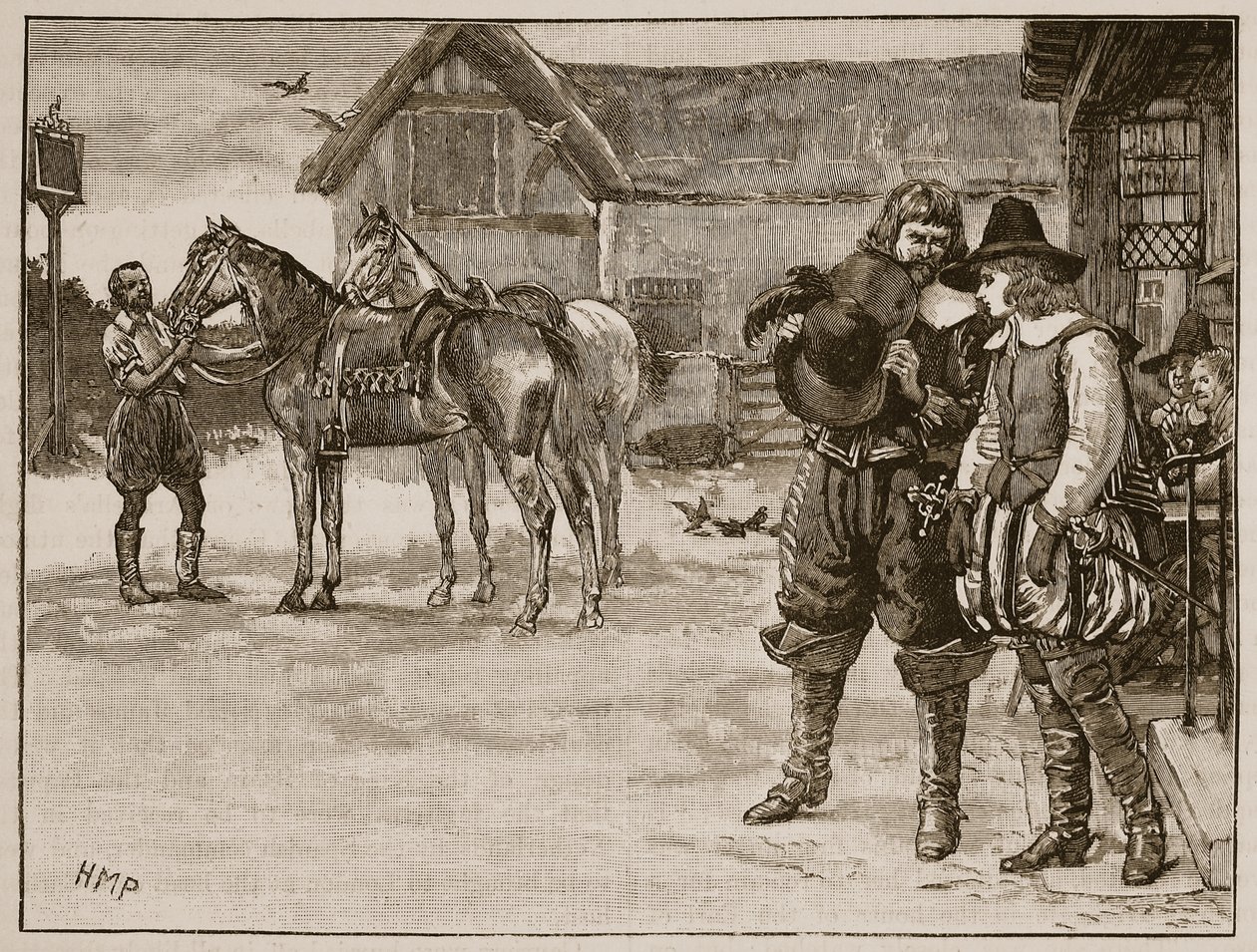 Flucht der Lady Arabella Stuart, Illustration aus Cassells Illustrierter Geschichte Englands von English School
