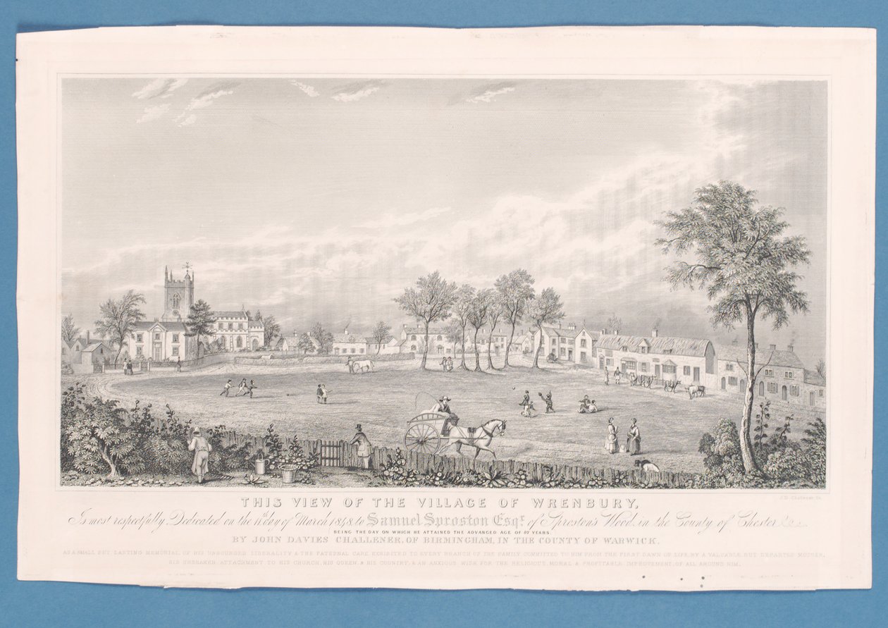 Fußballspiel auf dem Dorfplatz in Wrenbury, England von English School