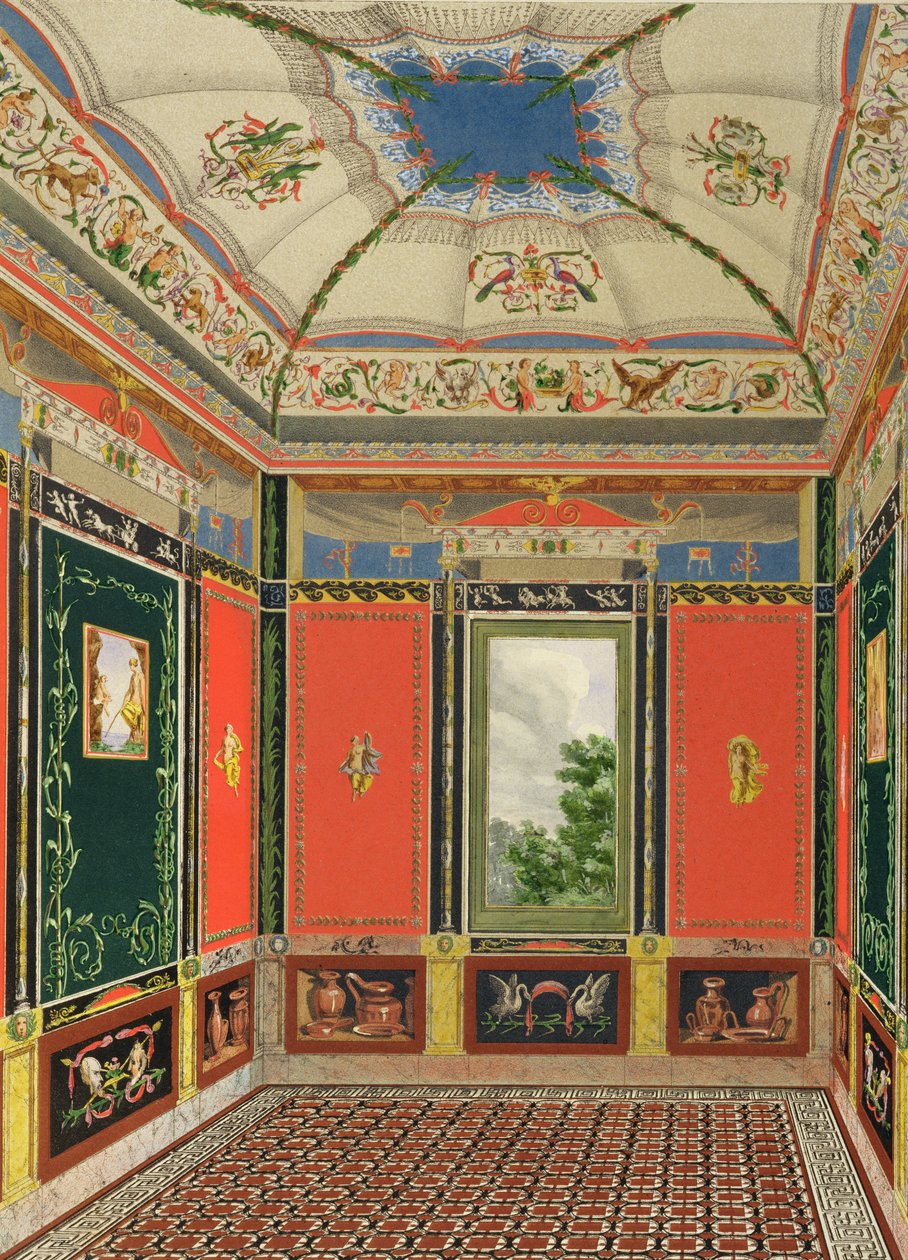 Freskodekoration im Sommerhaus des Buckingham Palace, aus The Decorations of the Garden Pavilion in the Grounds of Buckingham Palace von Ludwig Gruner (1801-82) und Anna Brownell Jameson (1794-1 von English School