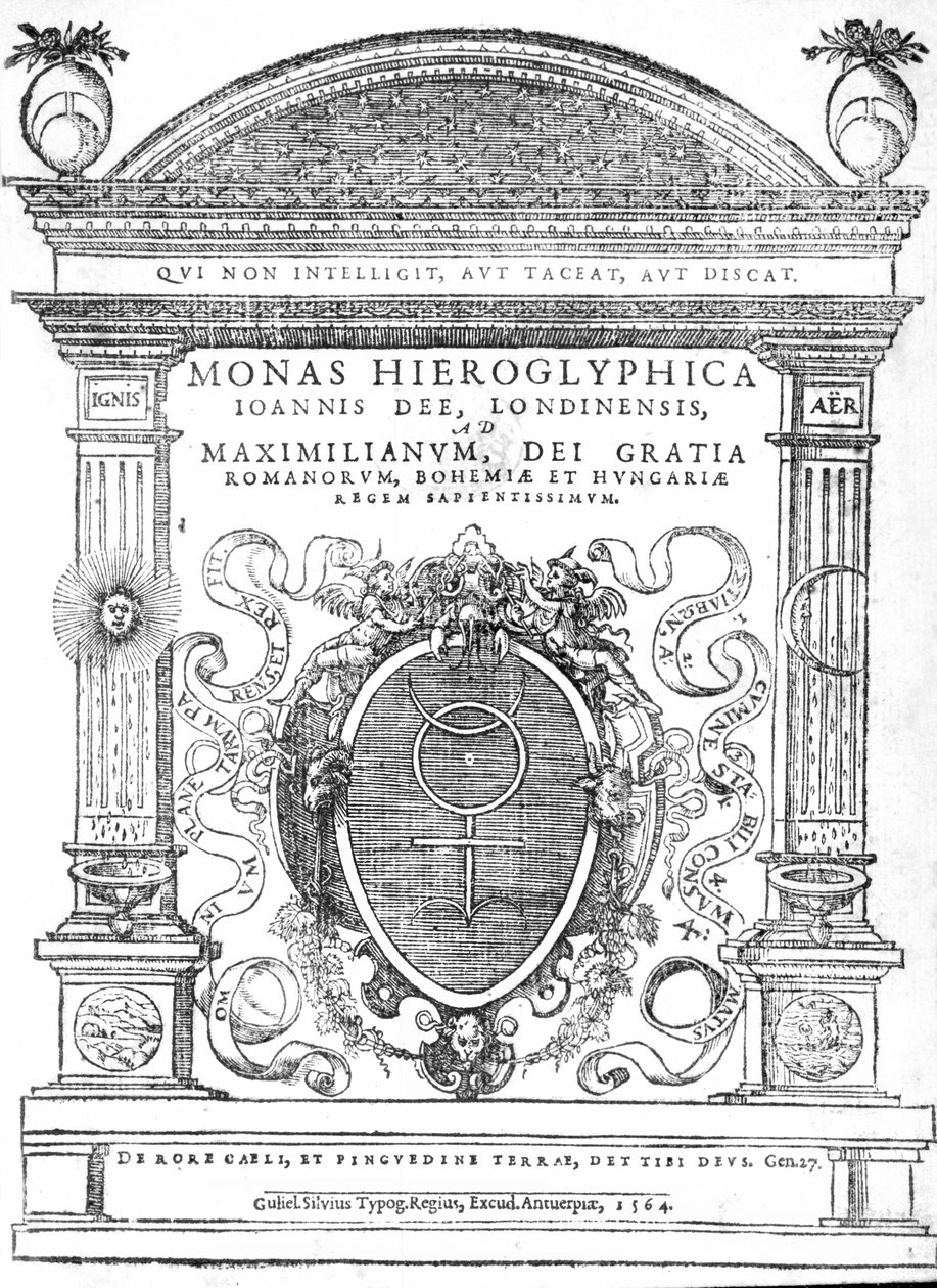 Frontispiz aus Monas Hieroglyphica von John Dee, veröffentlicht 1564 von English School