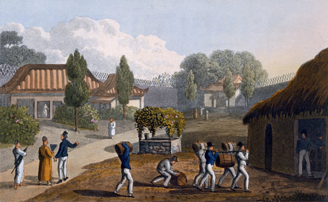 Garten des Tempels von Lewchew, 1820 von English School