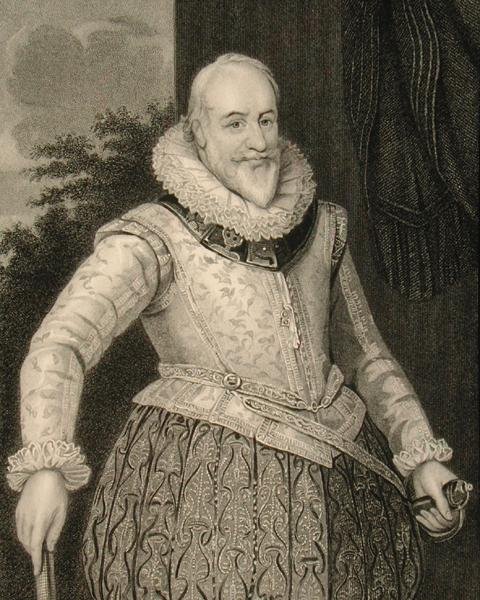 George Carew (1555-1629) Earl of Totnes und Baron Carew of Clopton (Gravur) von English School