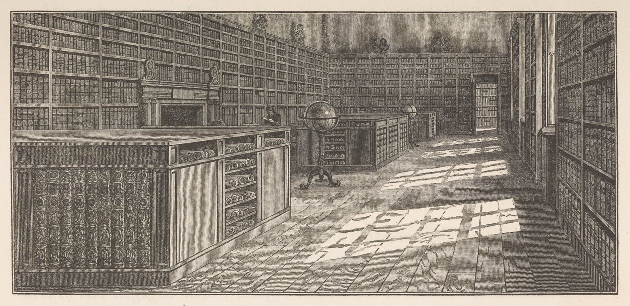 Bibliothek von George III., Die Große (oder West-) Bibliothek, Buckingham House, aus Frederick Augusta Barnard, Bibliothecae regiae catalogus, Band I von English School