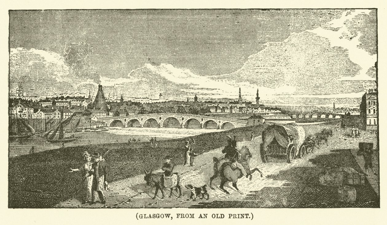 Glasgow, nach einem alten Druck (Gravur) von English School