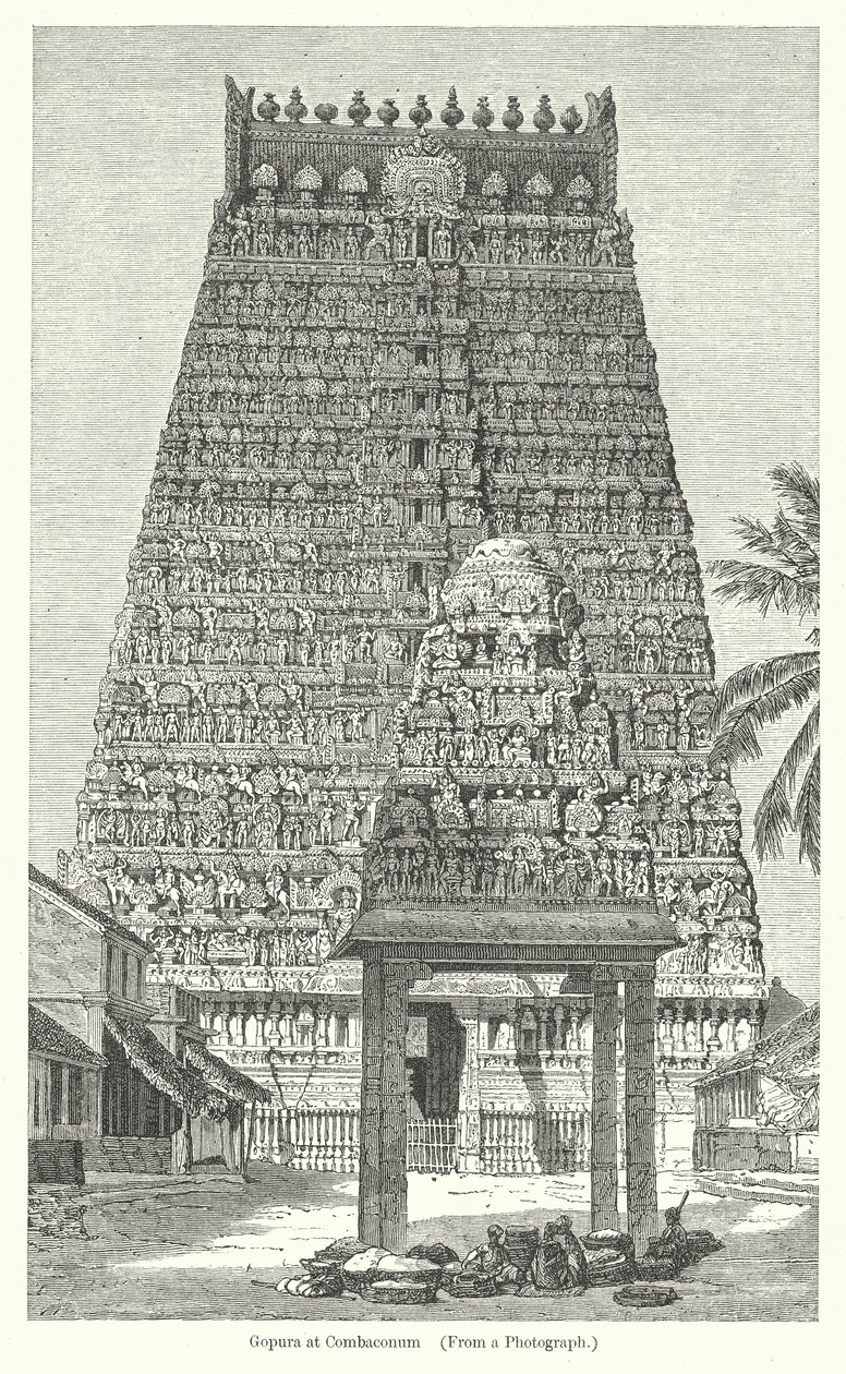 Gopura in Combaconum (Gravur) von English School