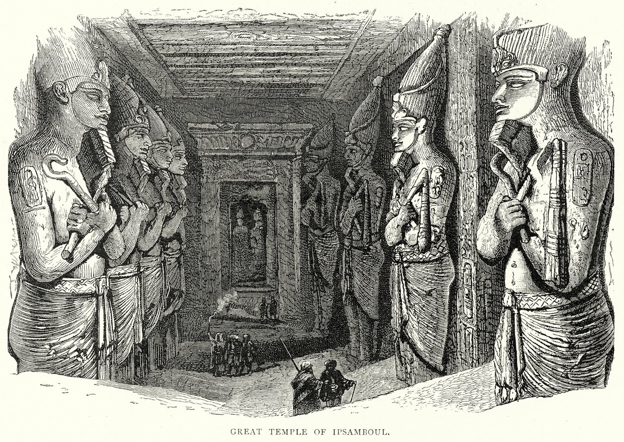 Großer Tempel von Ipsamboul (Gravur) von English School